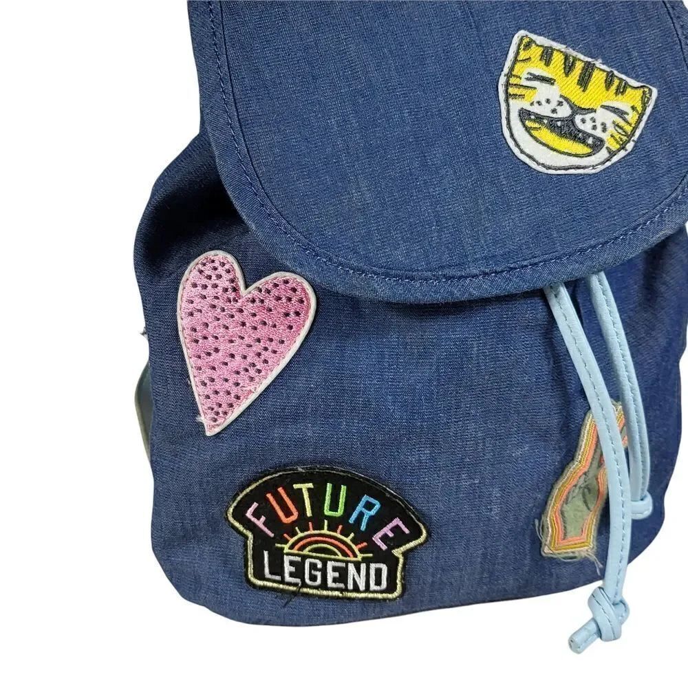 Mini Denim Patchwork Backpack Purse - Picture 3 of 7